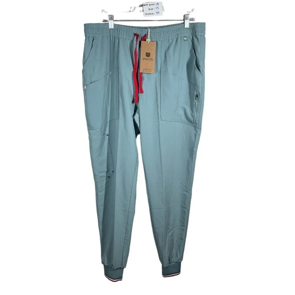 Womens Mediclo Catalina Jogger Scrubs Sz XXL Stone Blue Scrub Pants Pockets